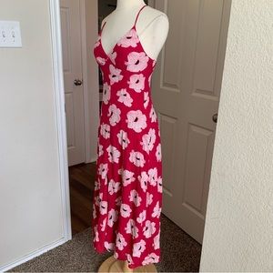 Leith pink tropical sun dress sz XS maxi